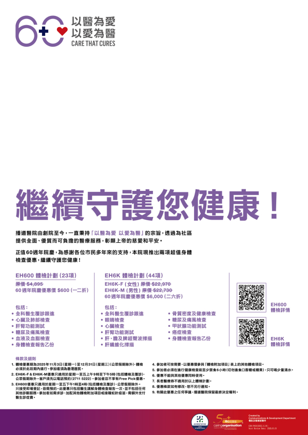 60th Anniversary Celebration – Checkup Discounted Offers