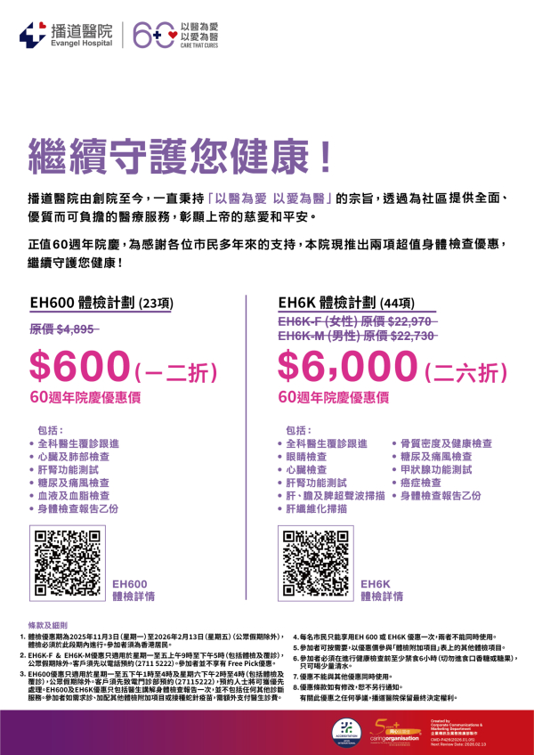 60th Anniversary Celebration – Checkup Discounted Offers